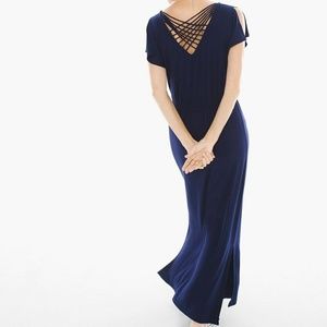 Chico's Slit Sleeves Cross-Back Maxi Dress